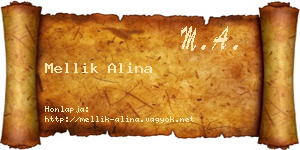 Mellik Alina névjegykártya